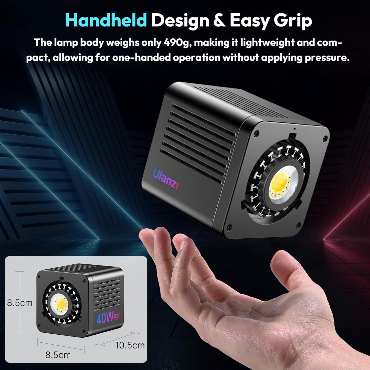 ULANZI 40W RGB LED Light | 2500-6500K | 3400mAh | DC Adapter | COB