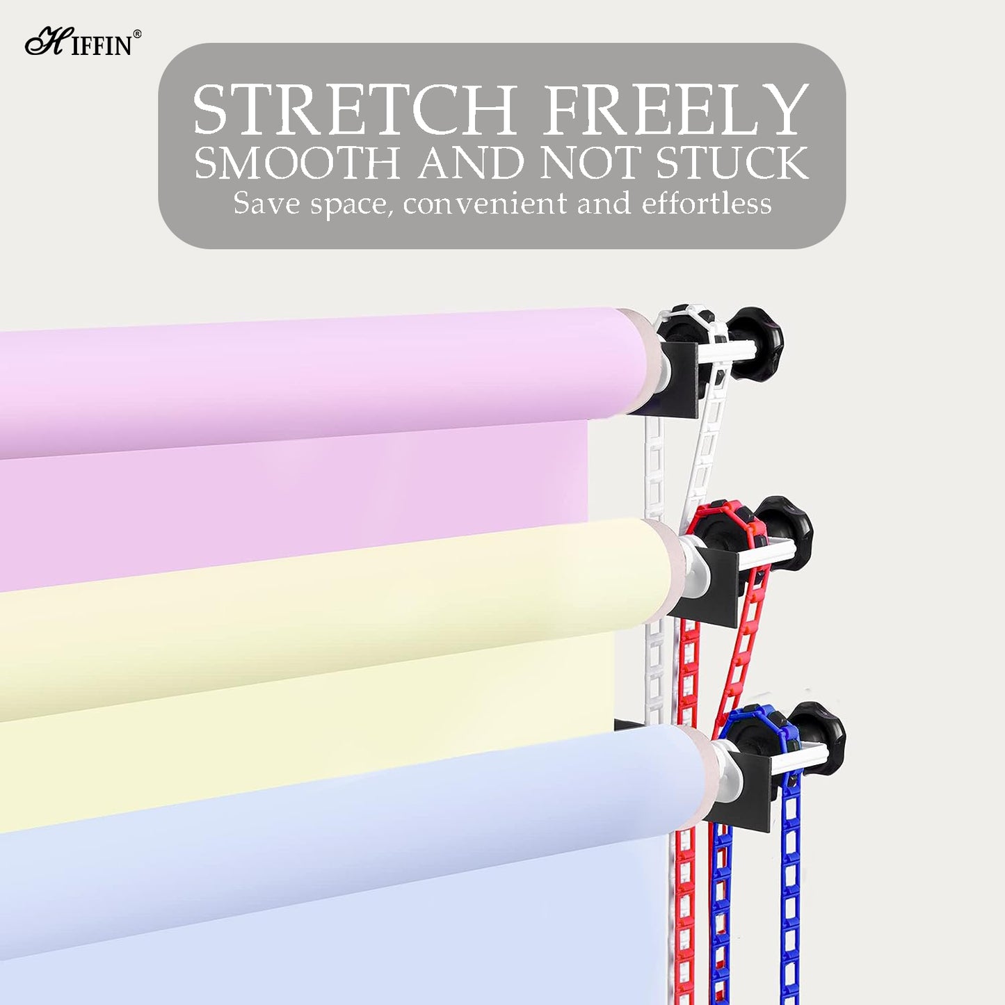 3-Roller Backdrop Stand & Wall Mount with 2 Hooks, 6 Bars & 3 Chains