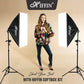 HIFFIN PRO Quadlux Mark I Soft Led Still & Video Light Softbox Single Kit with AC Power, (Four Holder Kit)