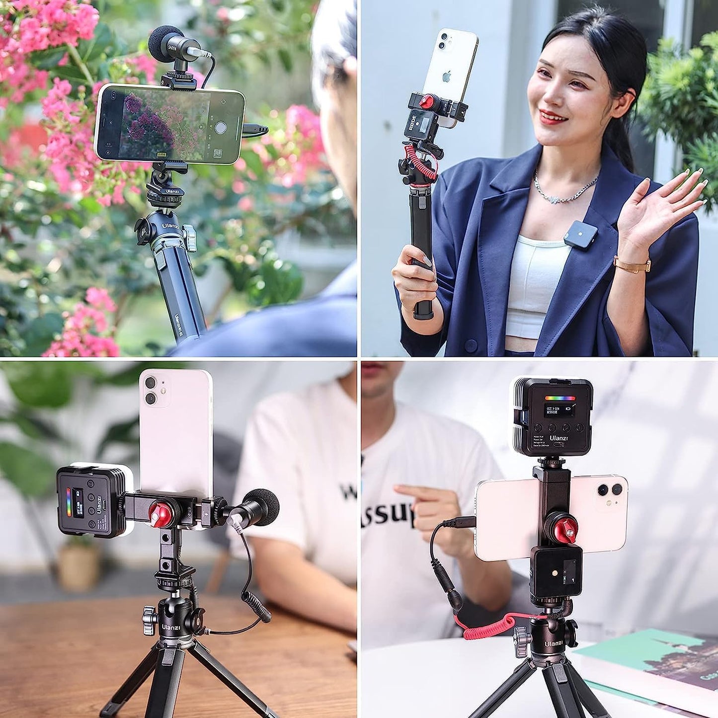ULANZI ST-27 Phone Tripod Mount, 360° Metal Holder, 3 Cold Shoes, Arca, iPhone 17/16