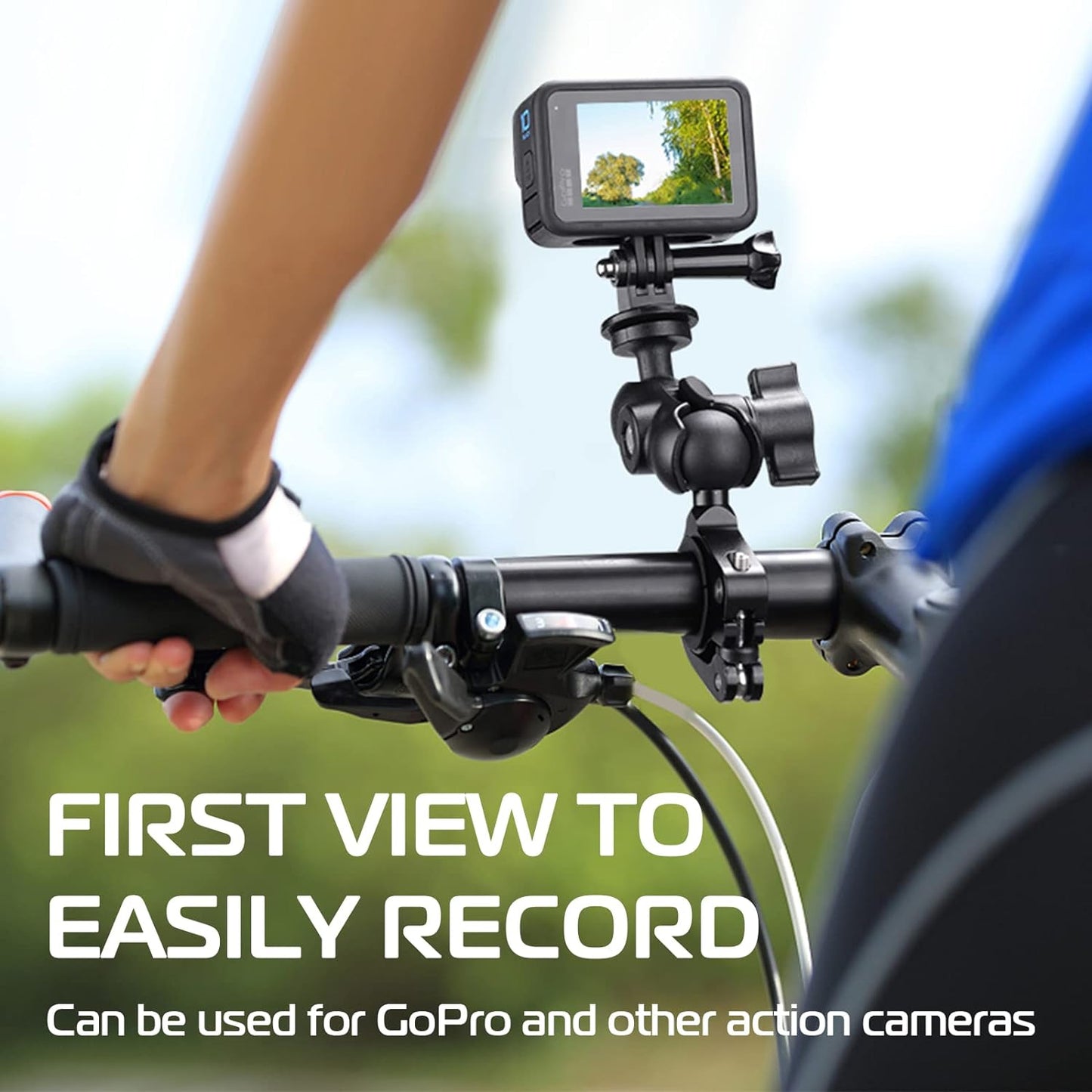ULANZI MP-5 Aluminum Bike Motorcycle Handlebar Mount for GoPro & Phone, Camera Clamp Mount Accessory with Double Ball Head, Compatible with iPhone Samsung 4.7"-6.4" Phones & Action Cameras