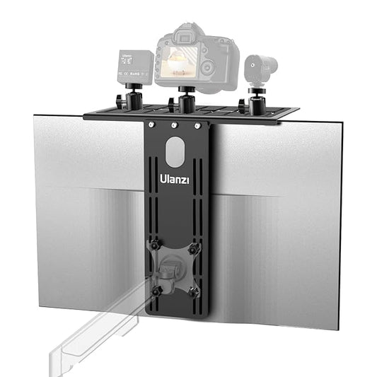 ULANZI LS16 DSLR Monitor Top Shelf for VESA Arm, Camera Mount Clamp for Light, Webcam, Mic, Replace Clamp Tripods for Camera Desk Mount, for Live Stream, Video Conferencing, YouTube, TikTok
