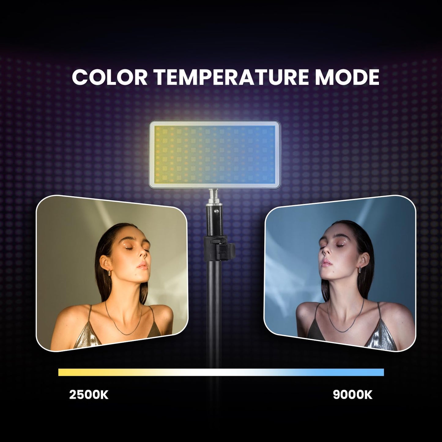 HF-135 Portable RGB LED Video Light, 24 Effects, 2500K-9000K, 4000mAh