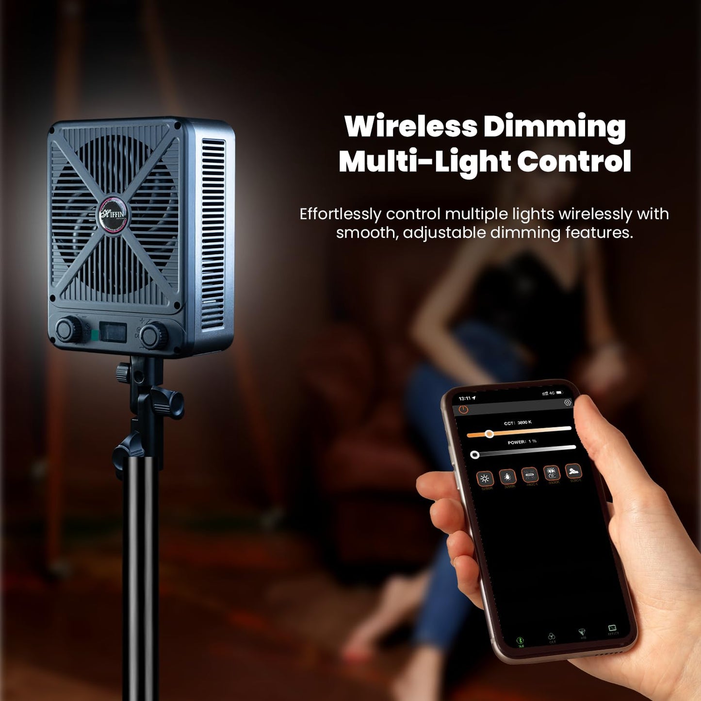 Compact 250 Watt PRO Wonder Series 250W Bi-Color Light | 17,800lm | CRI 95+ | CCT 2700K-6500K | Bowens Mount | App Control