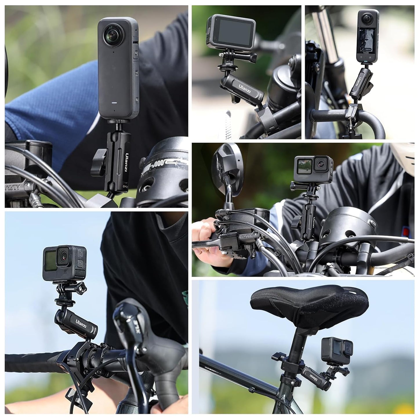 ULANZI 360° Motorcycle Camera Mount w/ GoPro Adapter 8–35mm
