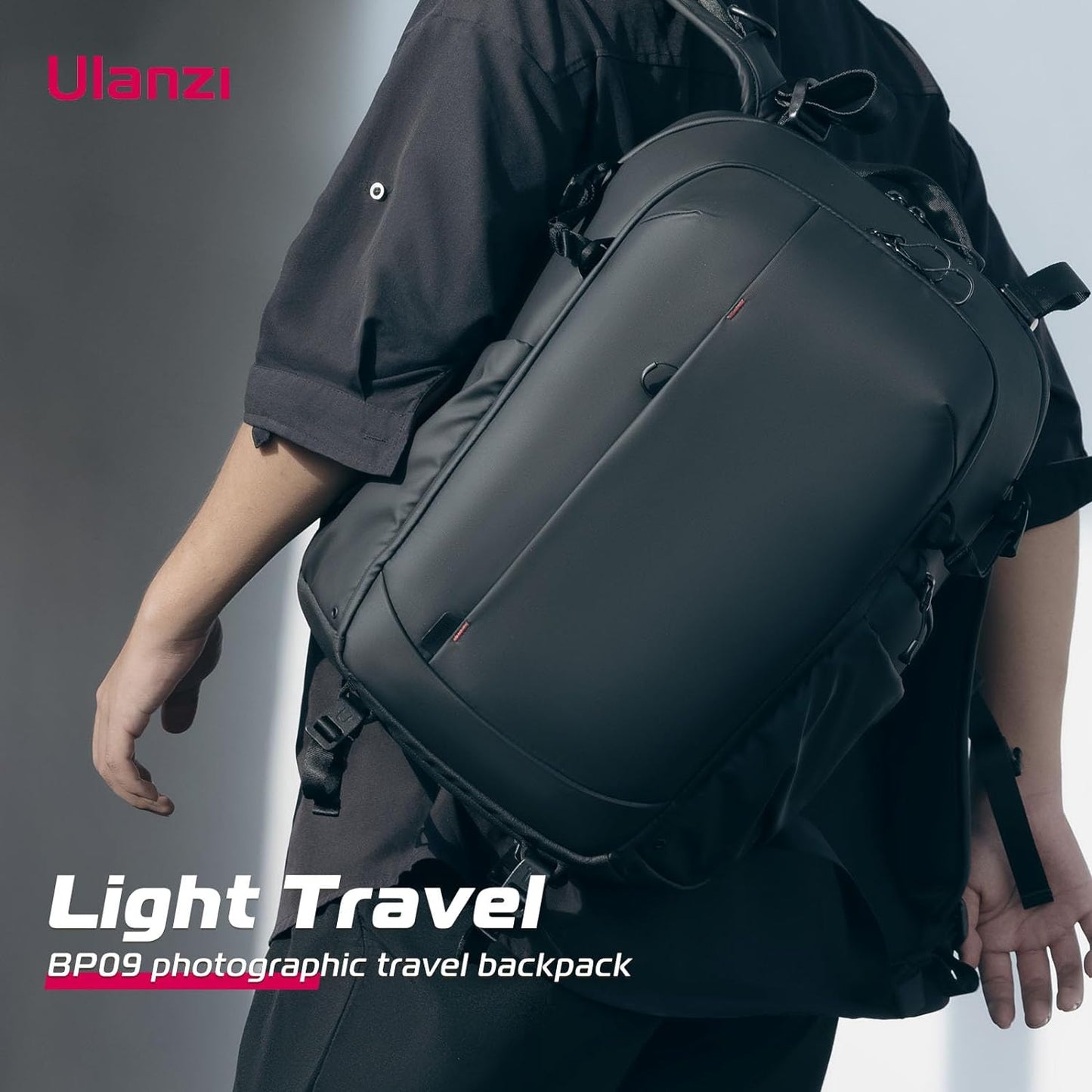 BP09 Waterproof Camera Backpack, Anti-Theft, 22L, for DSLR, Laptop, Black