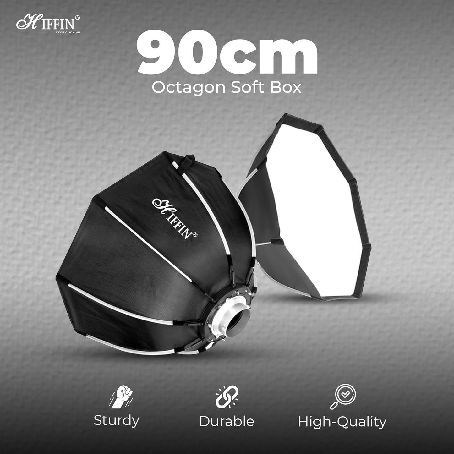 90cm Bowens Mount Octagon Softbox, Quick Release, Portable Light Diffuser for Flash & LED Lights