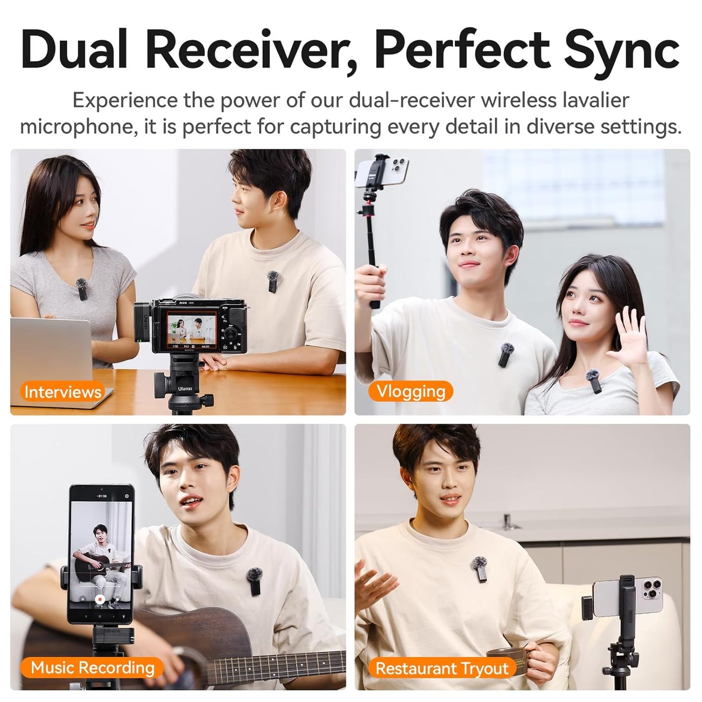 ULANZI A100 Wireless Lavalier Microphone