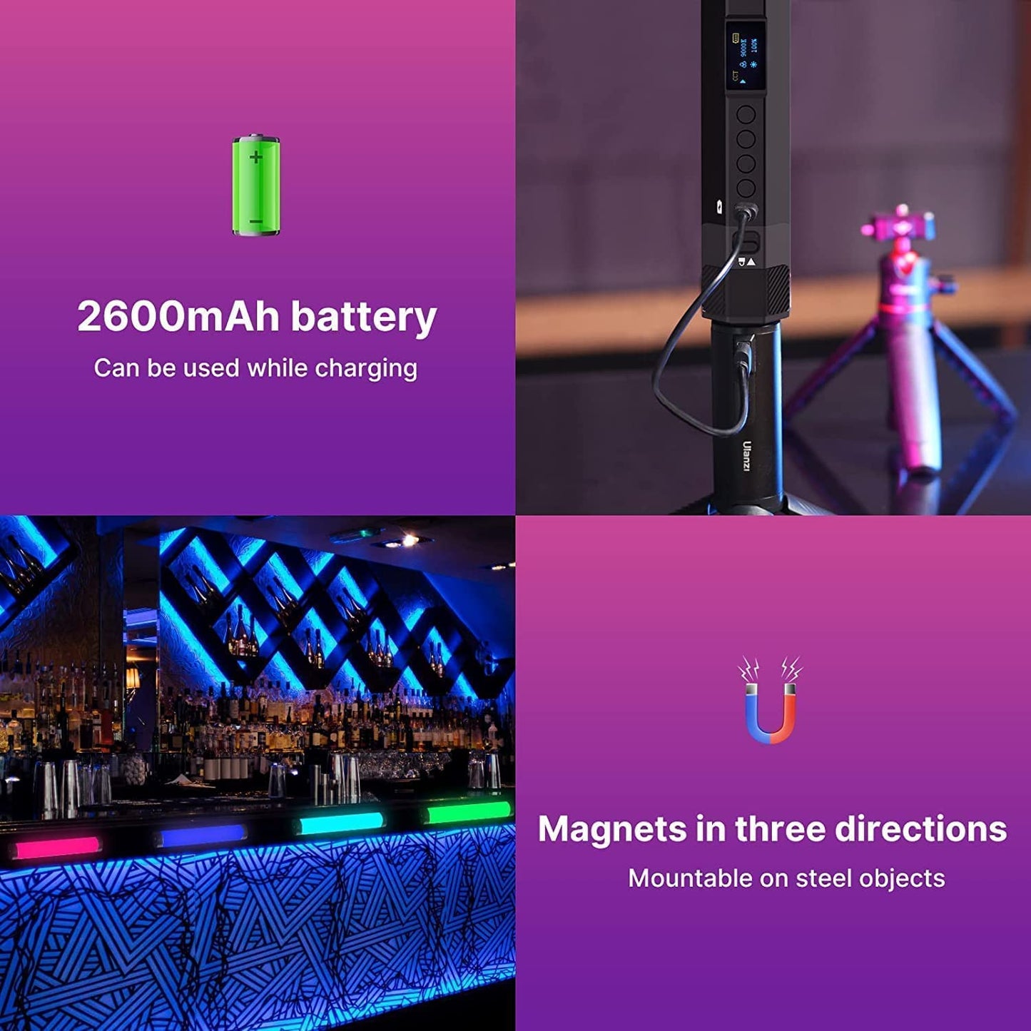 Ulanzi VL110 Magnetic RGB LED Tube Light (9.4")