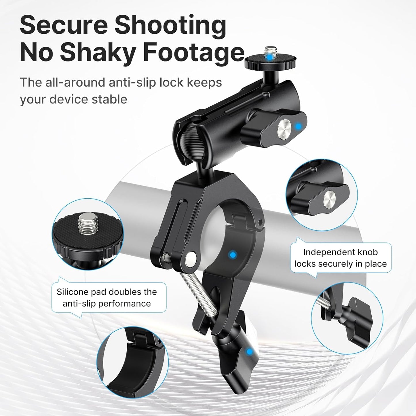 ULANZI 360° Motorcycle Camera Mount w/ GoPro Adapter 8–35mm