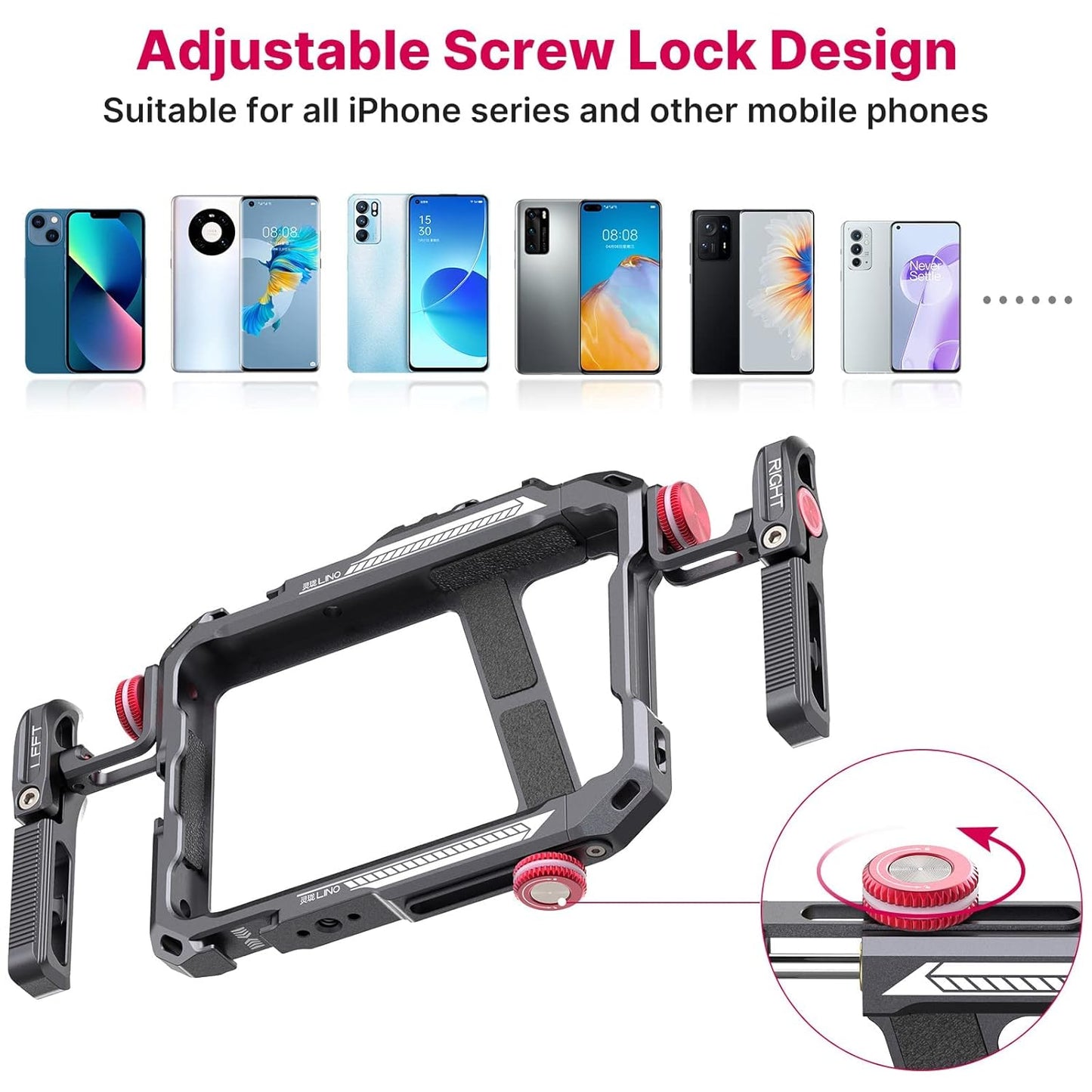 ULANZI Lino Smartphone Video Rig with Handles for iPhone 13, 8 Plus