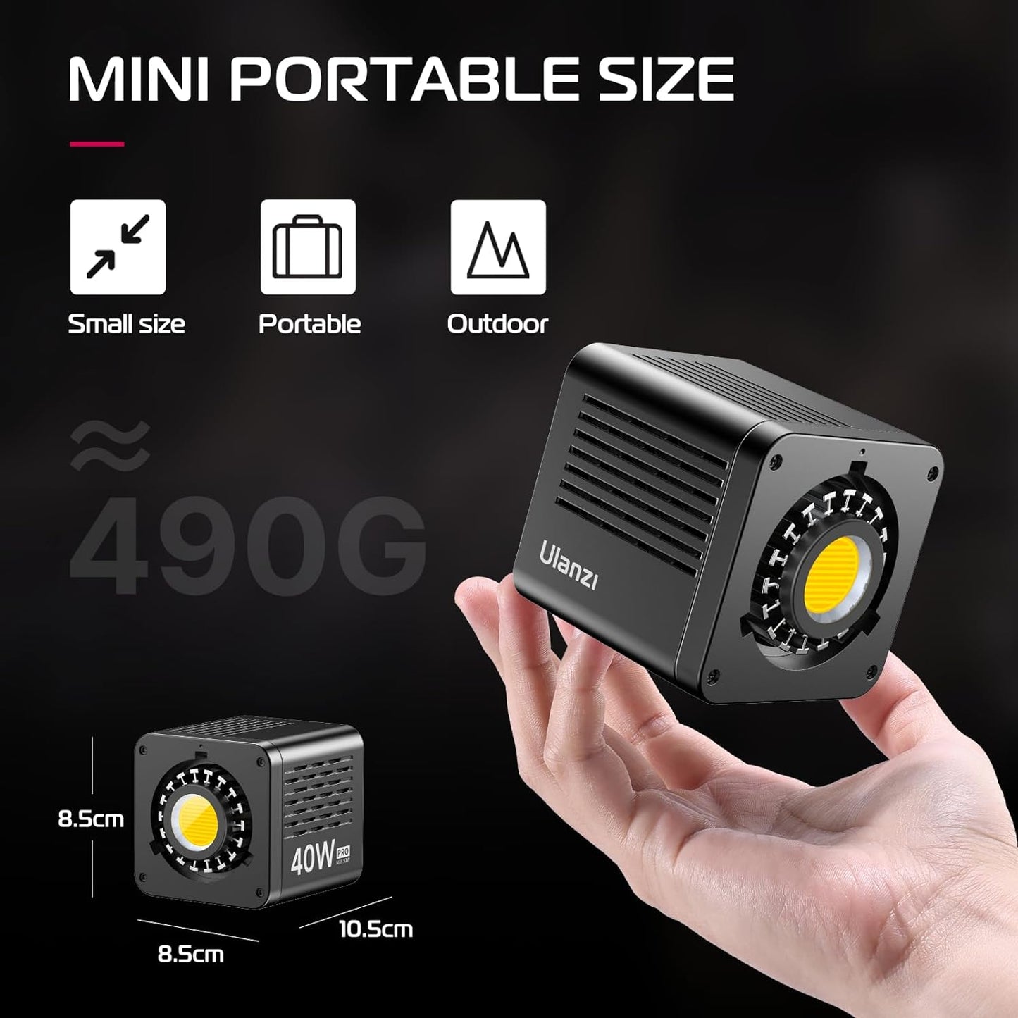 40W Pro LED Video Light 2500K-6500K, Dual Color, COB