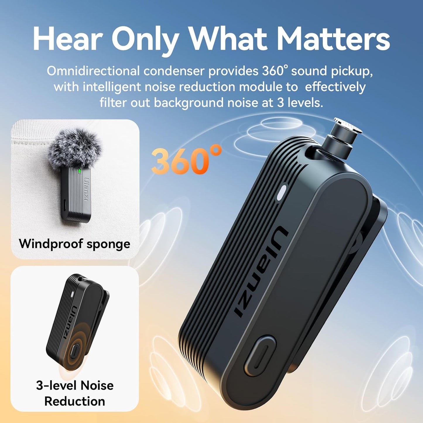 ULANZI A100 Wireless Lavalier Microphone