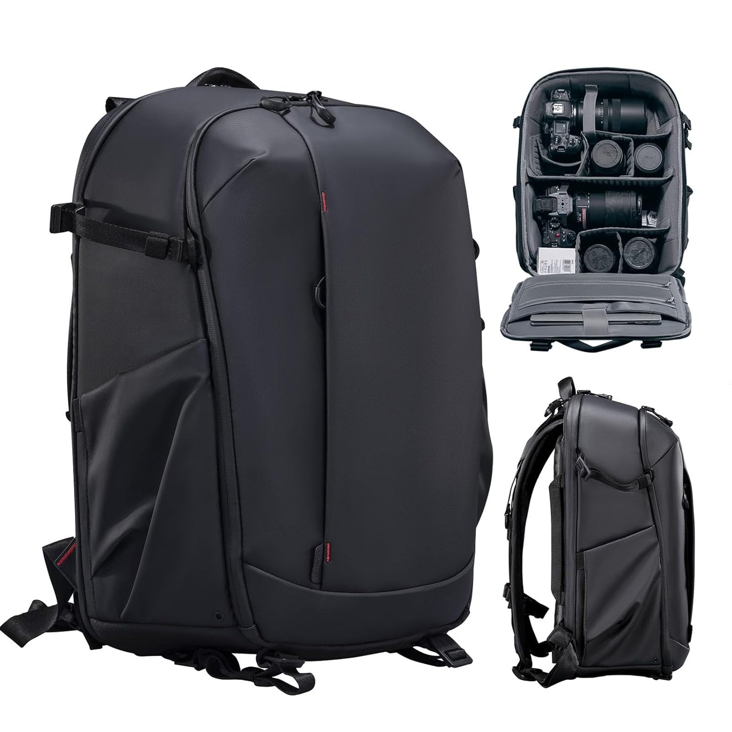 BP09 Waterproof Camera Backpack, Anti-Theft, 22L, for DSLR, Laptop, Black
