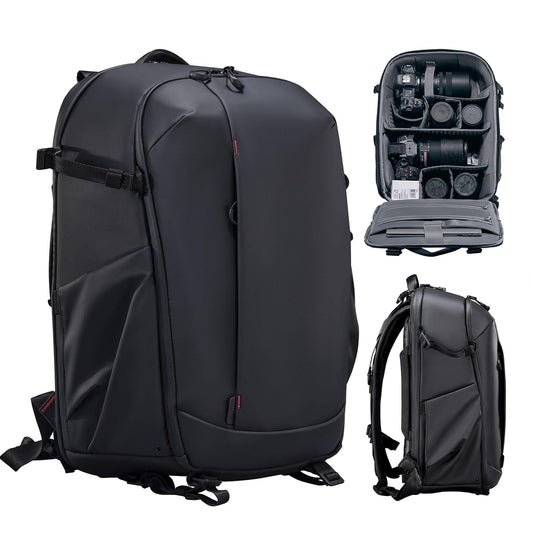 BP09 Waterproof Camera Backpack, Anti-Theft, 22L, for DSLR, Laptop, Black