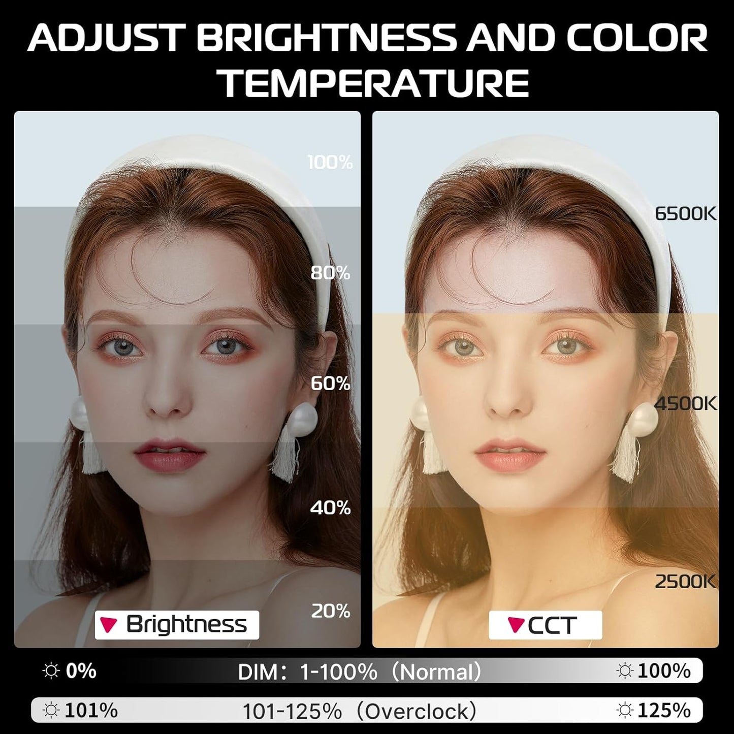 40W Pro LED Video Light 2500K-6500K, Dual Color, COB