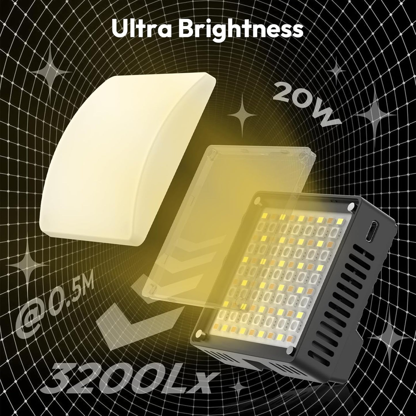 Ulanzi LE20 20W Pocket RGB Video Light 3200Lx CRI 95＋L090