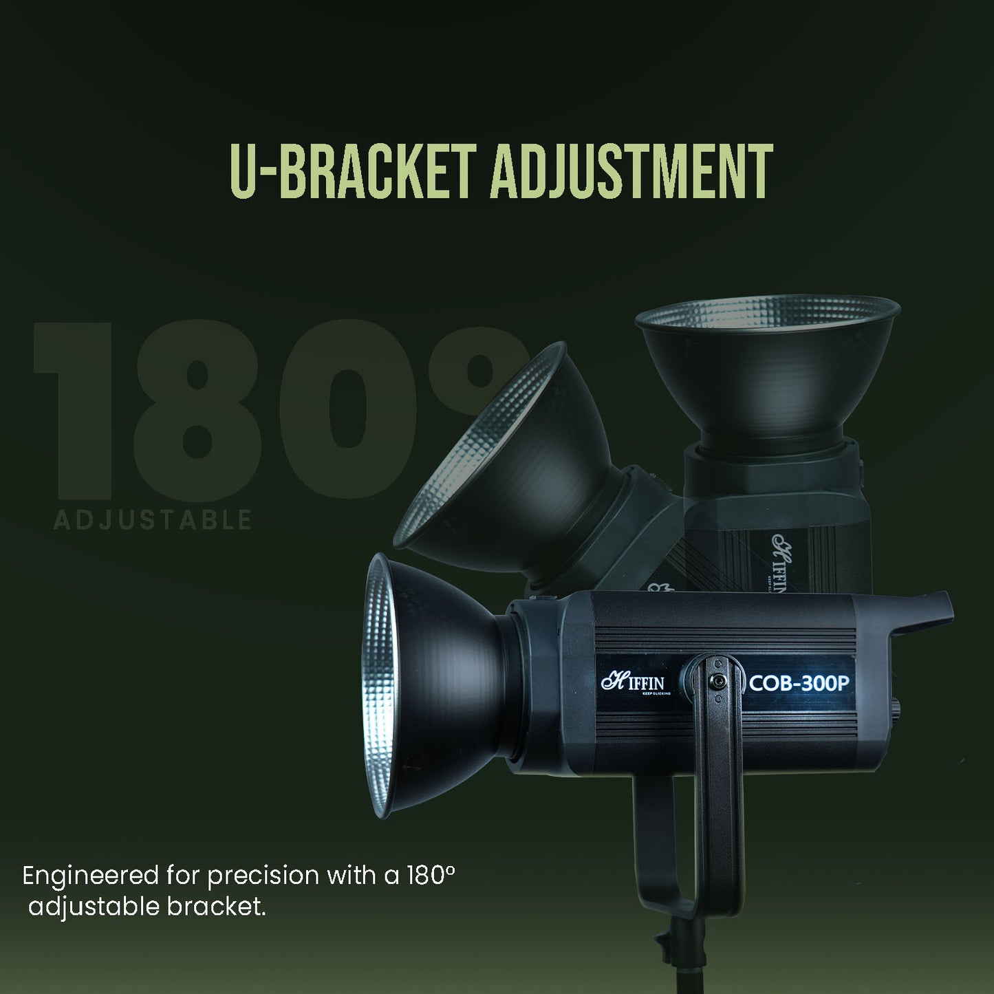 300 Watt LED Video Light, 2800K-6800K Dimmable, Remote Control