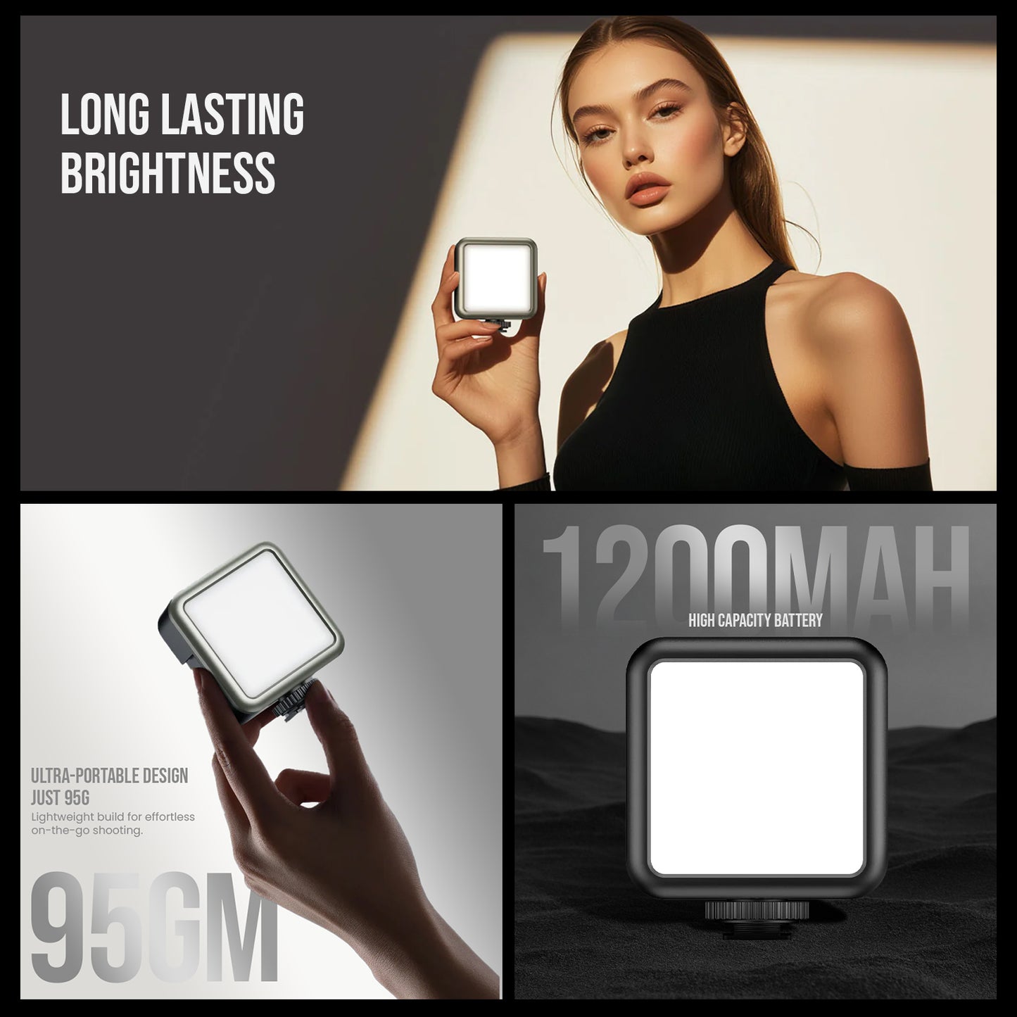VL49 RGB Video Light, 3000-9000K, 1200mAh, 9 Effects, CRI 95+