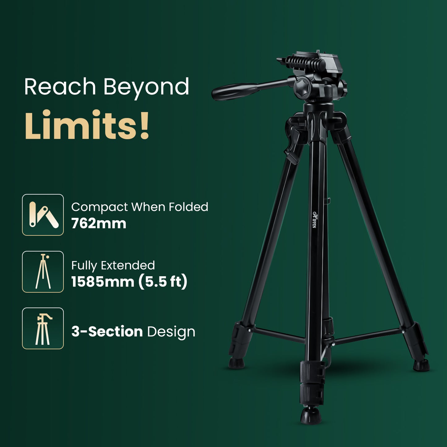 HF-3600 Professional Portable Lightweight Travel Aluminum Camera Tripod