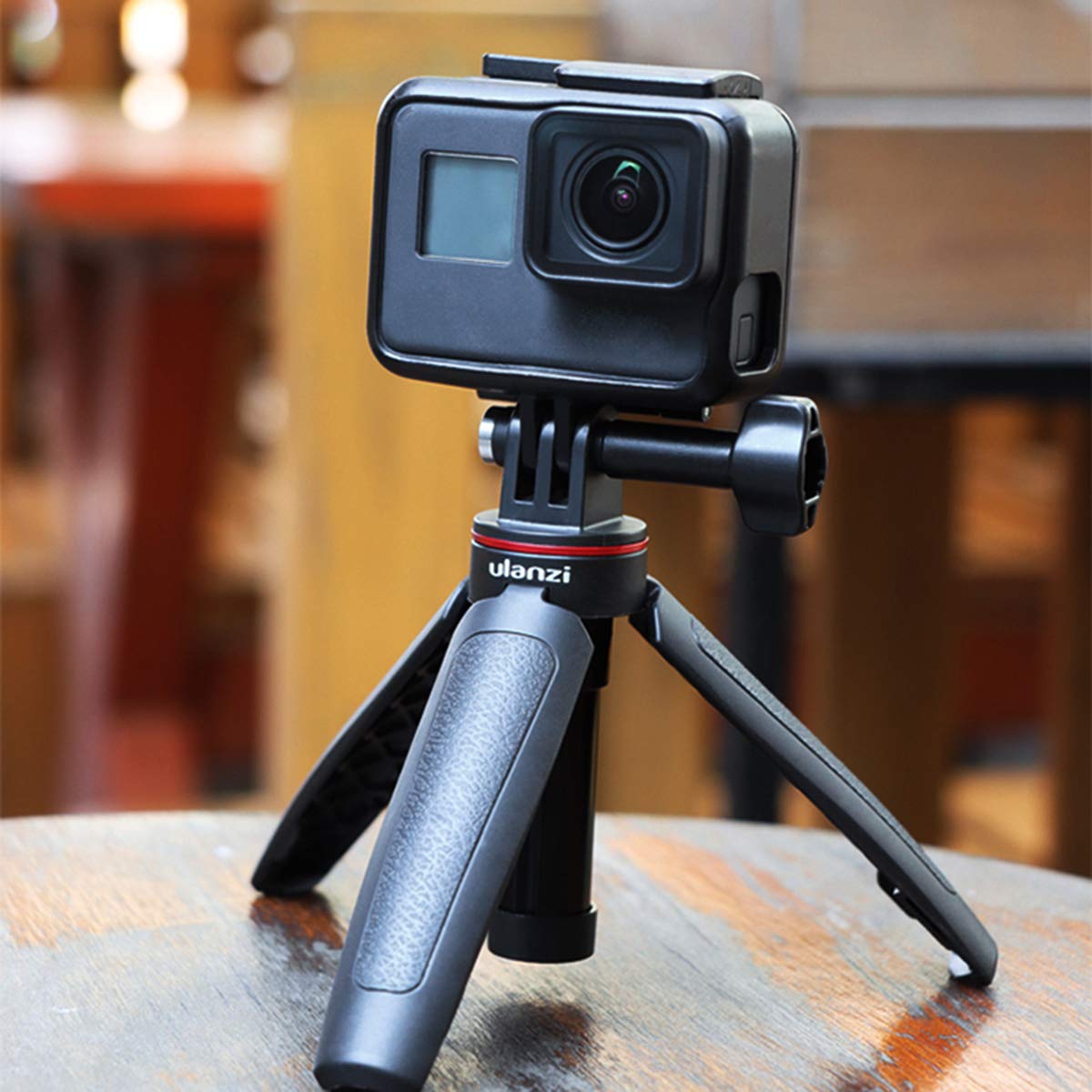 Ulanzi MT-09 Extention Vlog Tripod Mini Portable Handle Grip for Gopro Hero 12, 11, 10, 9, GoPro max Black Session Osmo Action Camera
