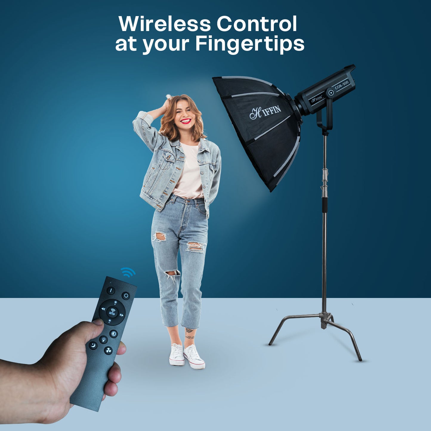 500 Watt Continuous Light For Photography, 2800-6800 CCT, 9FX MODE, 10-100% Brightness | Remote Control