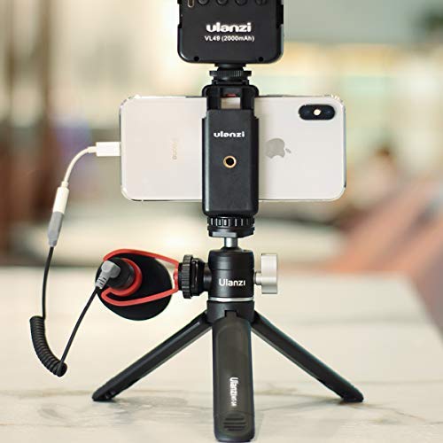 ULANZI U-60 Mini Ball Head, Dual Cold Shoe Mount, Aluminum Alloy 360° Swivel