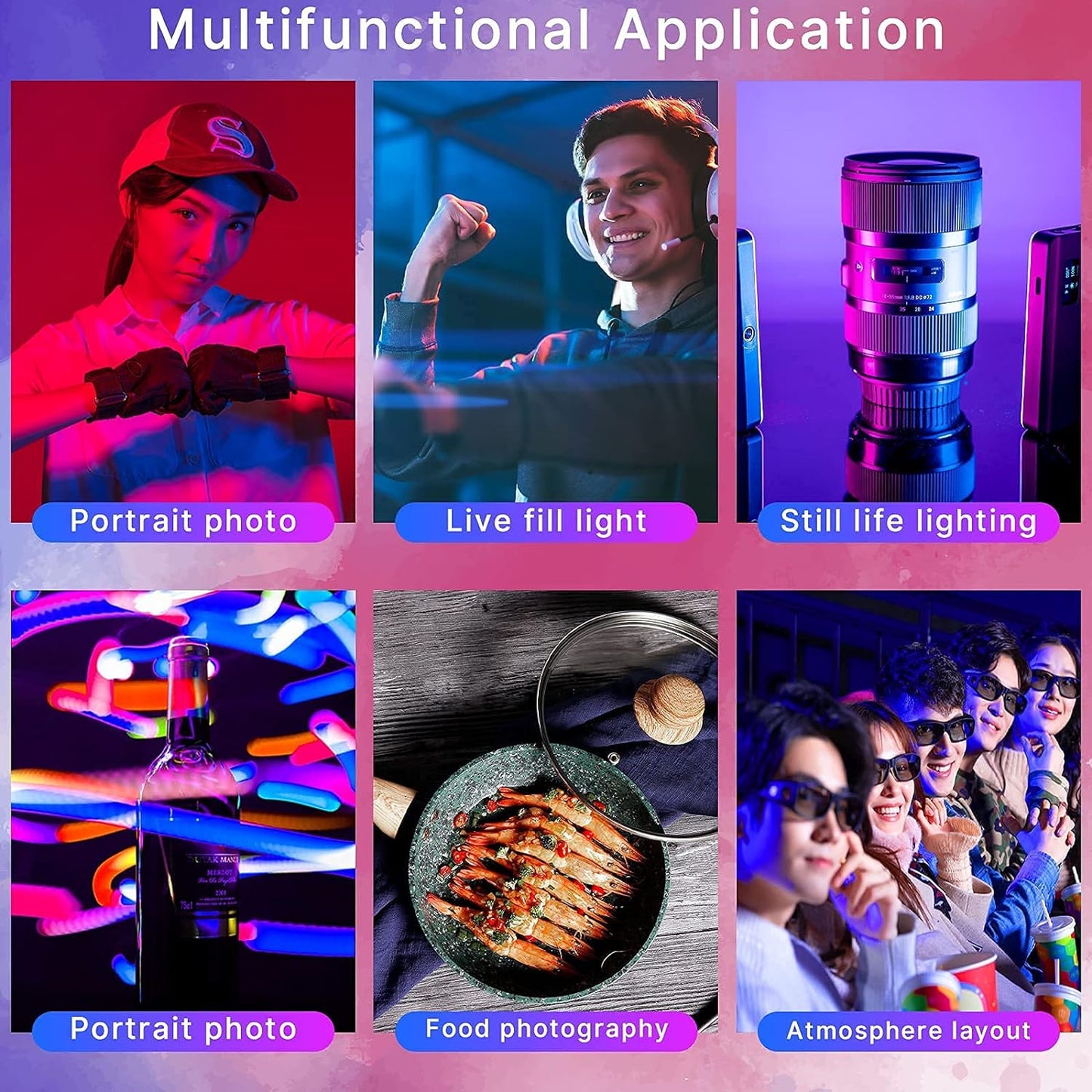 ulanzi VL-120 RGB Video Light, Pocket LED with 3100mAh Battery, 20 Effects