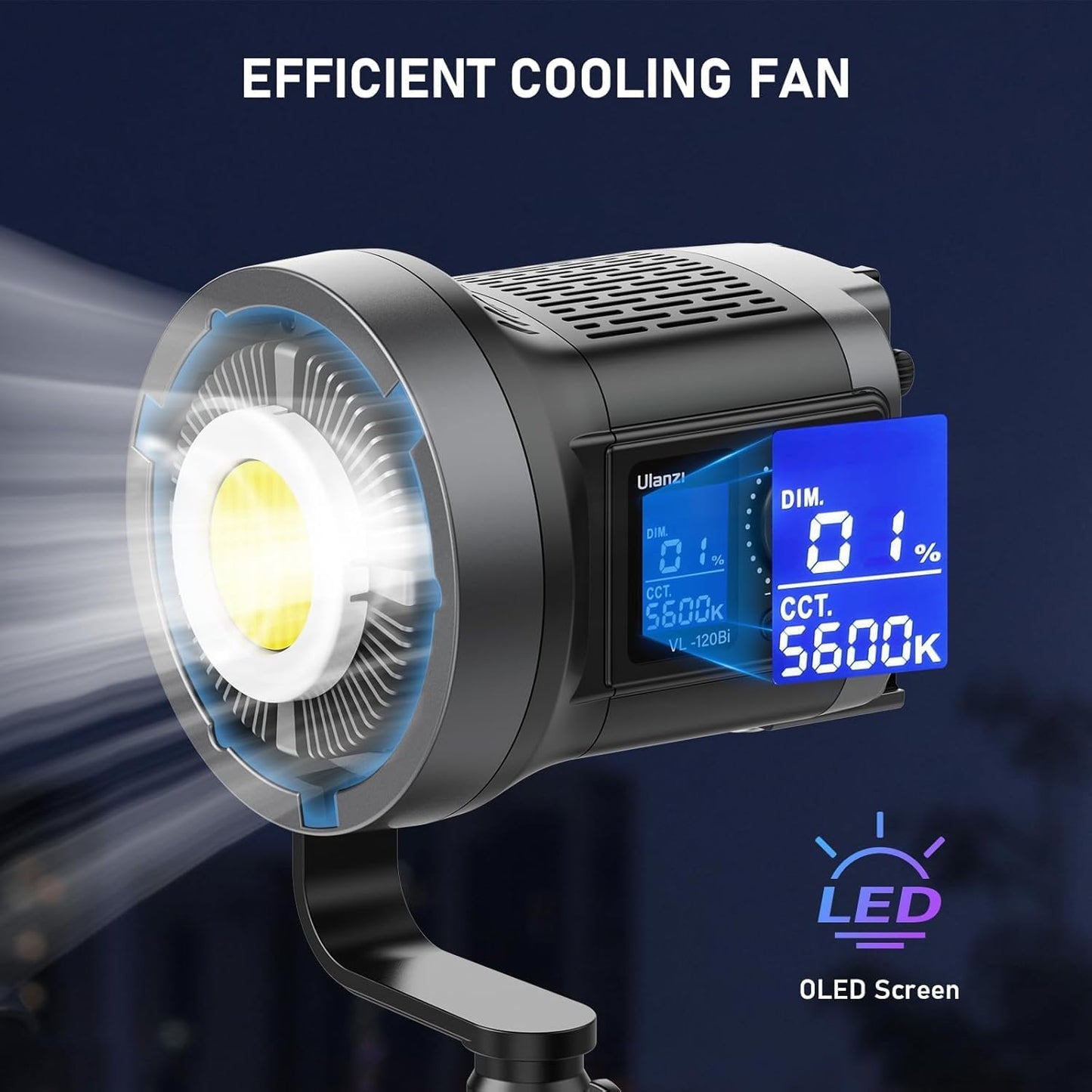 Ulanzi 120W V-Mount Bi-Color 2700K-6500K COB LED Light w/ App Control