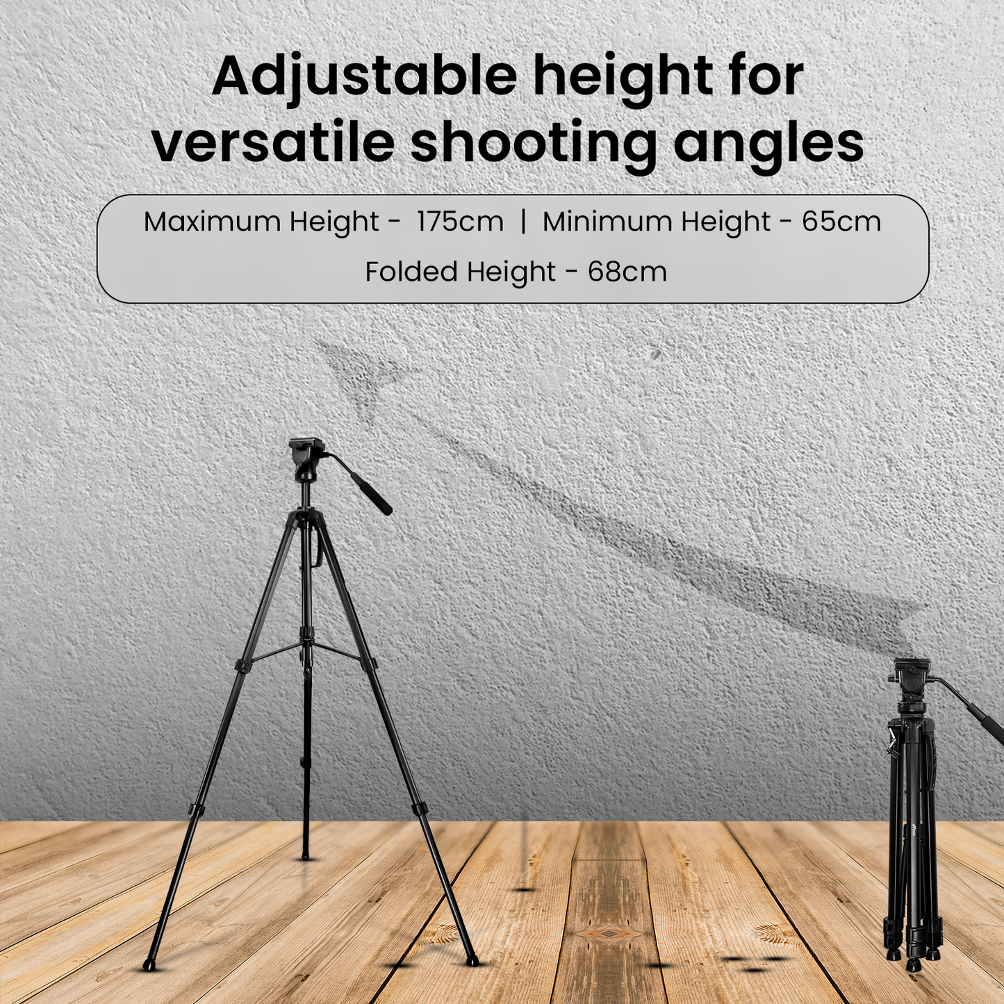HF-880 1.65M (65 Inch) Heavy Duty Aluminum Professional Tripod