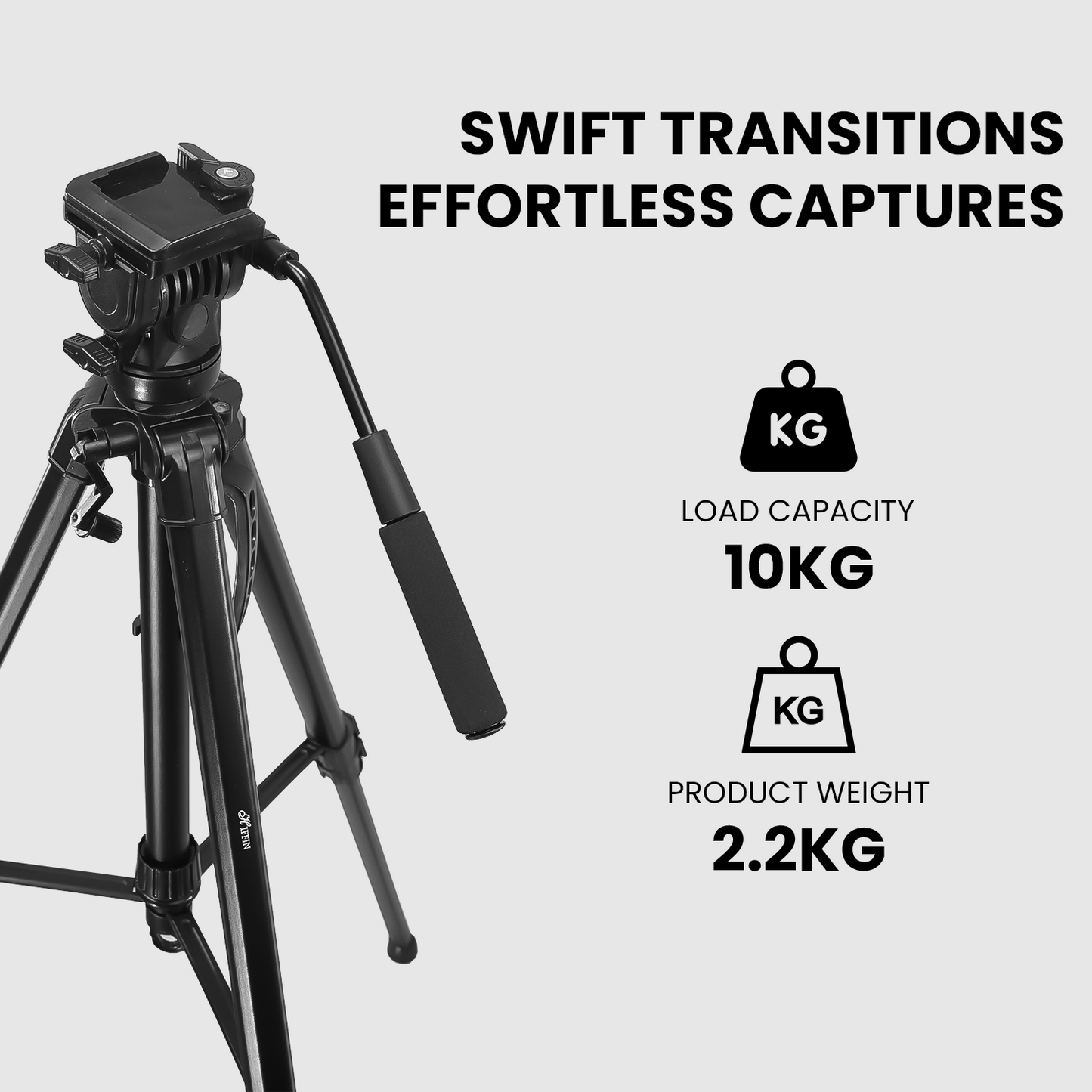 HF-880 1.65M (65 Inch) Heavy Duty Aluminum Professional Tripod