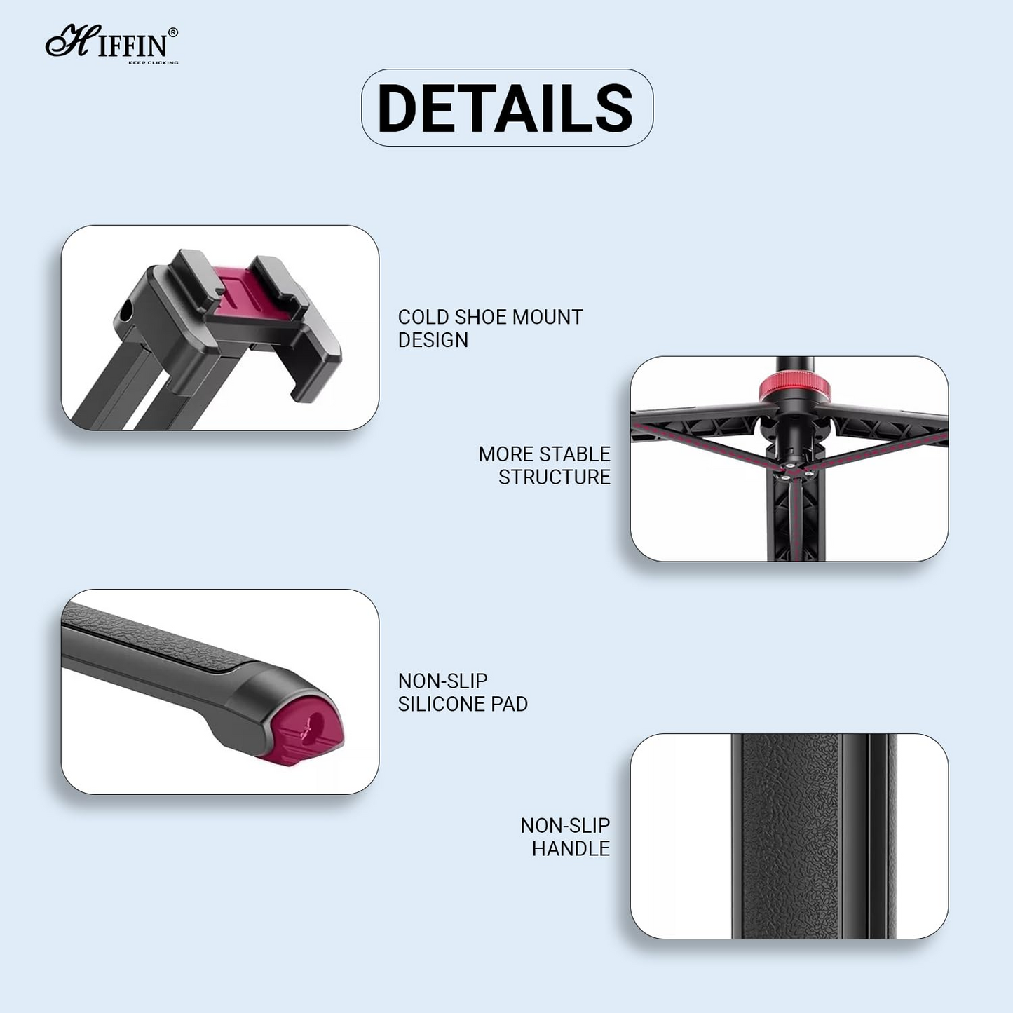 HTR-44,  Extendable By 44", Tripod with Bluetooth Button, 360° Ball Head