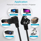 HIFFIN® 5 Meter 250 Volts 3 Pin Laptop Power Cable Cord Charger Adapter with Box Package - Black