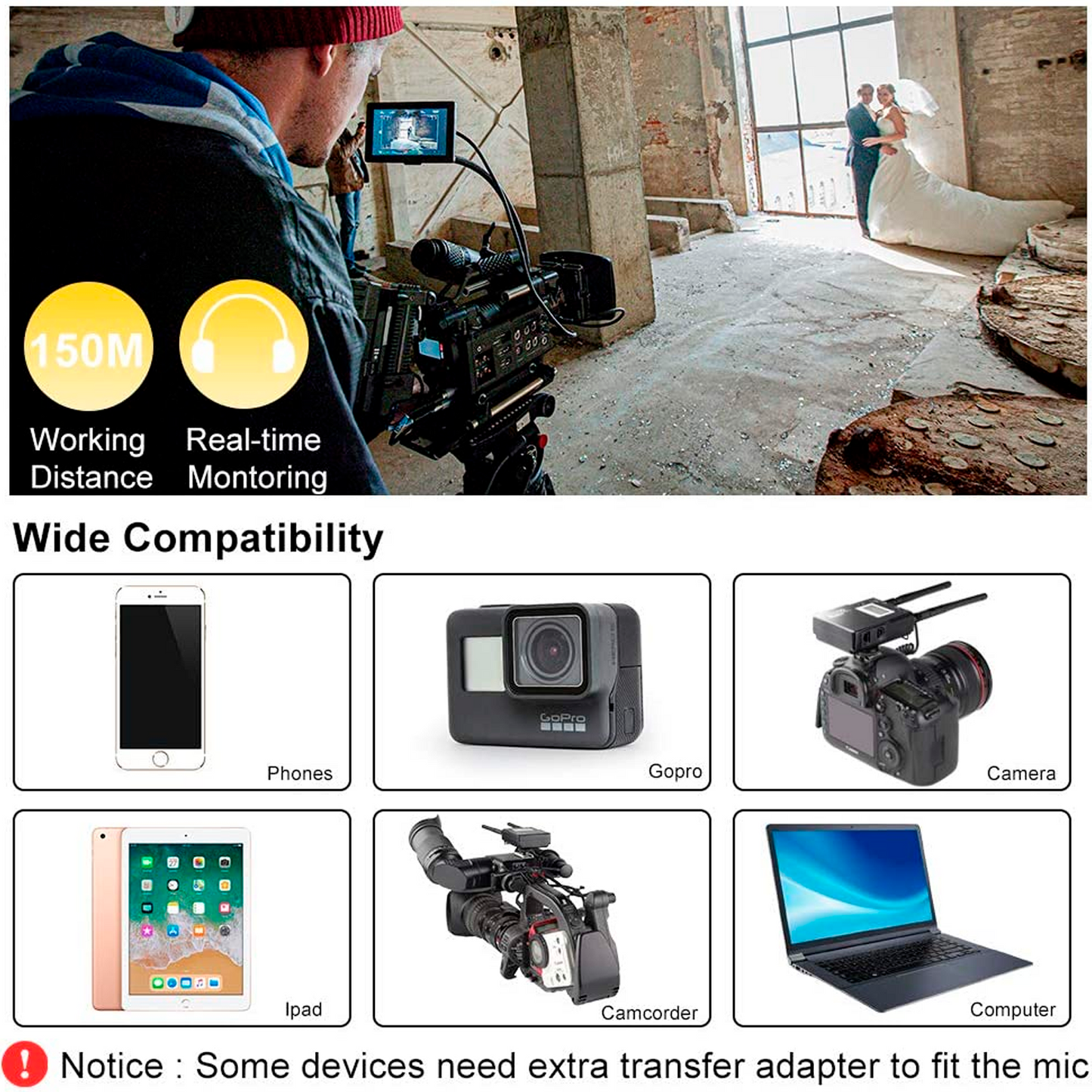 LENSGO LWM-338C Metal 99-Channel Professional Omnidirectional Wireless Lavalier Microphone System UHF Dual Transmitter and 1 Receiver Wireless Lav Lapel Mic for Camera DSLR Smartphone Video Recording