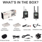 LENSGO LWM-338C Metal 99-Channel Professional Omnidirectional Wireless Lavalier Microphone System UHF Dual Transmitter and 1 Receiver Wireless Lav Lapel Mic for Camera DSLR Smartphone Video Recording