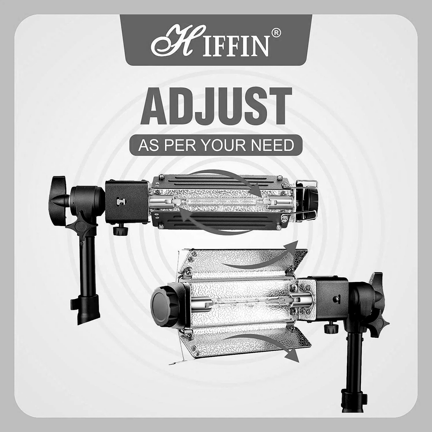HIFFIN® Porta Light 1000w/3600k/240v with 5 Meter Wire and 1 Blub 1000w in (Black Color) with Silver Reflector in Porta Light