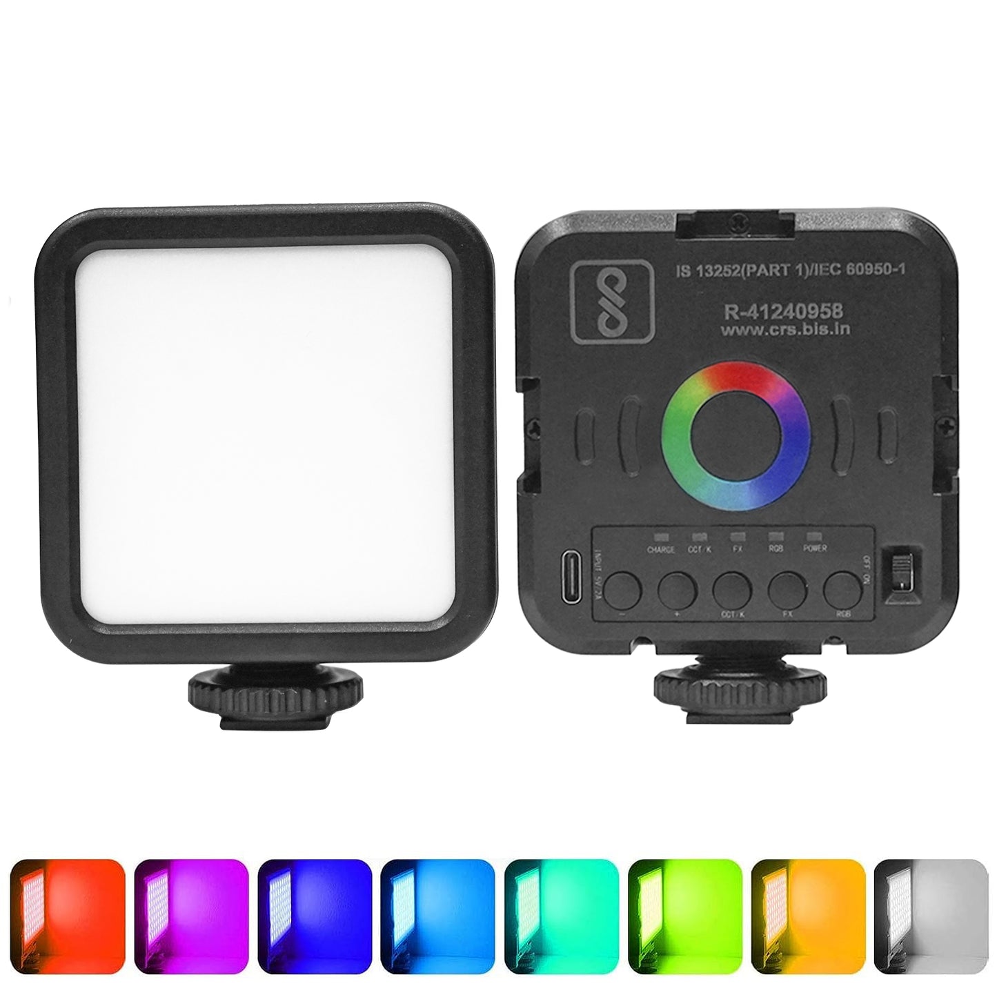 VL49 RGB Video Light, 3000-9000K, 1200mAh, 9 Effects, CRI 95+