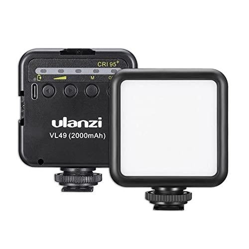 Ulanzi 2000mAh LED Video Light, 3 Cold Shoe Mounts, Type C Charging