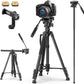ULANZI VT02 Camera Tripod Monopod 72", DSLR Tripod for Travel, Aluminum Professional Tripod Stand with Phone Mount & 1/4 Screw Quick Release Plates for Nikon Canon Cameras Video Camcorders