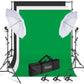 HIFFIN® Photography Lighting Umbrella Kit, 8X14ft Muslin Backdrop Screen, 8.5x10ft Background Support System Continuous Lights Equipment