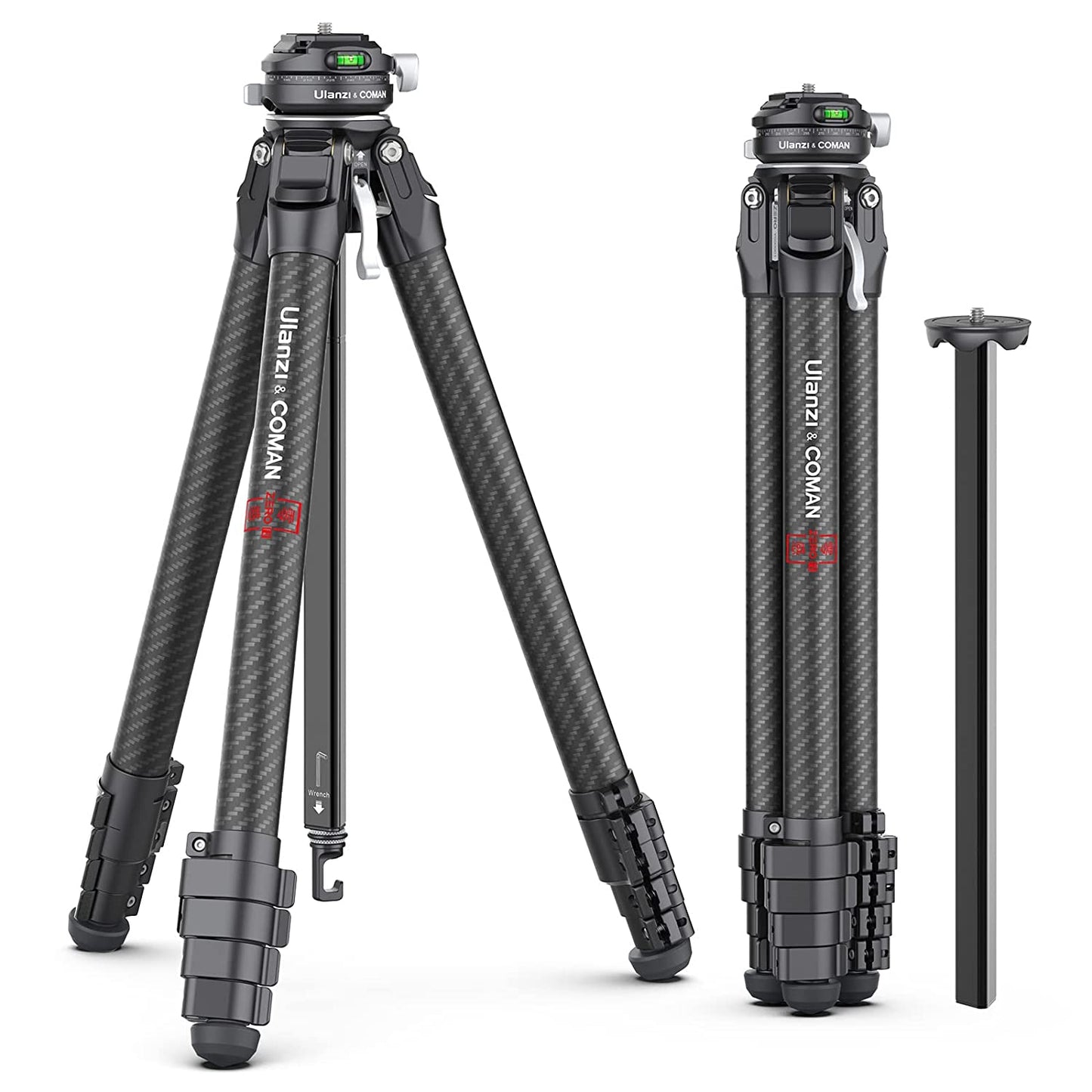 Zero F38 Carbon Fiber Camera Tripod, 62.6", 360° Ballhead, 39.6lbs Max Load