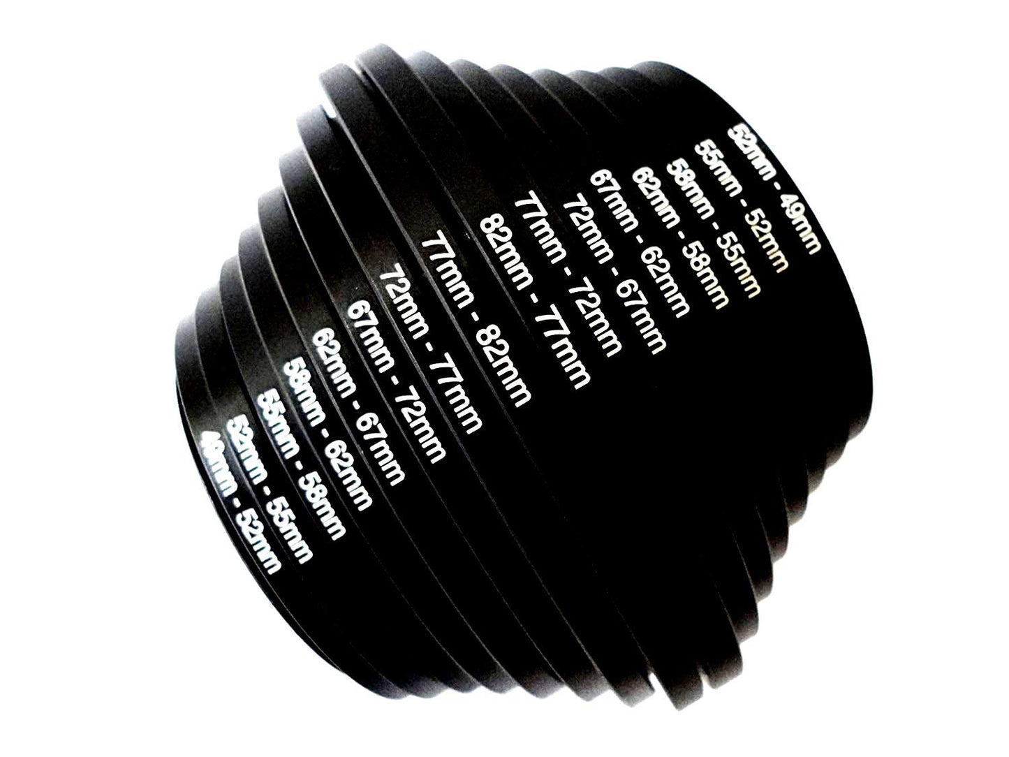 HIFFIN Lens Filter Step Up and Step Down CONVERTION Rings Set 16Pcs 49 mm-82 mm and 82 mm-49Mm As Hood