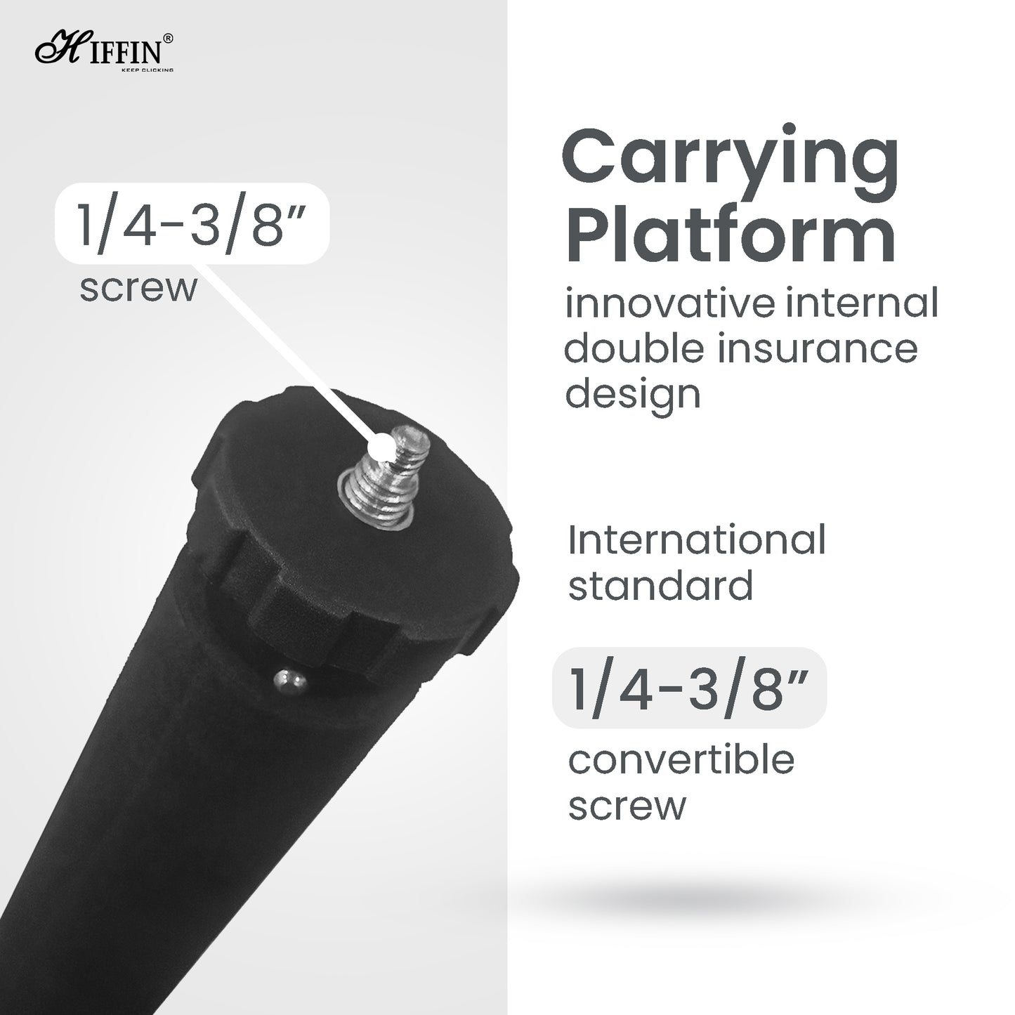 HIFFIN® 152cm Monopod Universal 5ft max length ,min length 21ft with soft non-slip sponge, 4 section tube, universal camera adaptor, screw hole at bottom and security locking in black color