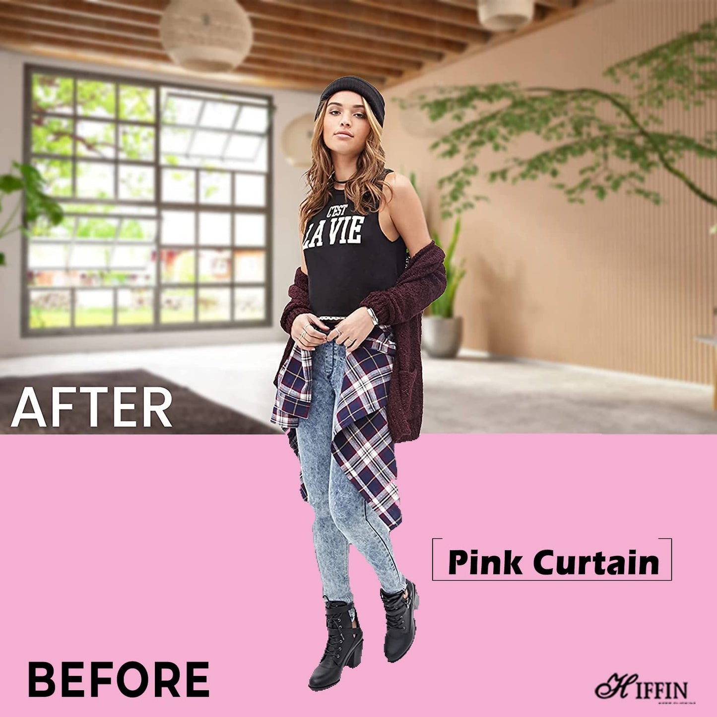 HIFFIN® 6X9FT Pink Backdrop Photography Background Photo Backdrop for Photoshoot Photography Video Recording Background Screen Picture Curtain
