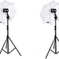 HIFFIN® Studio Home 33 Umbrella Stand Setup with S1 Pro Bracket Umbrella Adapter B-Bracket and Stand Double Set with Continuous/Video Light with 1000...