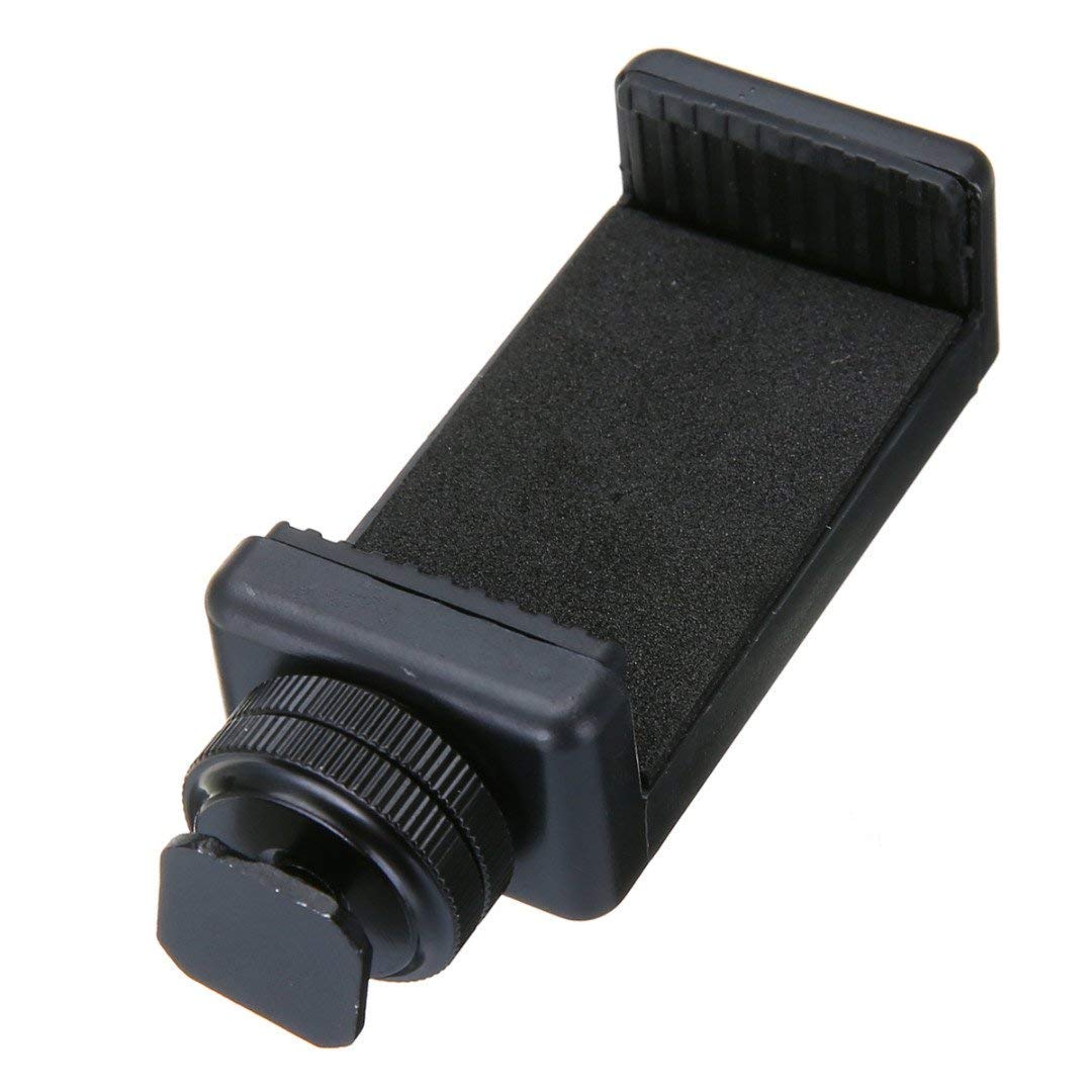 HIFFIN® 1/4" Phone Clip Holder + Hot Shoe Adapter Mount Screw for Camera Black for Sony Canon Nikon DSLR 1/4" Phone Clip Holder + Hot Shoe Adapter