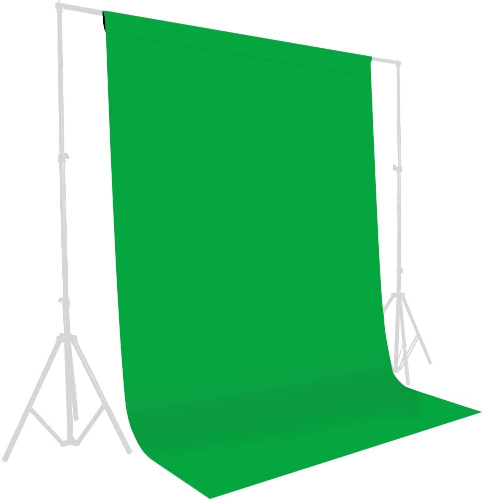 HIFFIN® 8 x 12 FT Green LEKERA Backdrop Photo Light Studio Photography Background with 4pcs Backdrop Support Spring Clamp 4.3"/11cm.