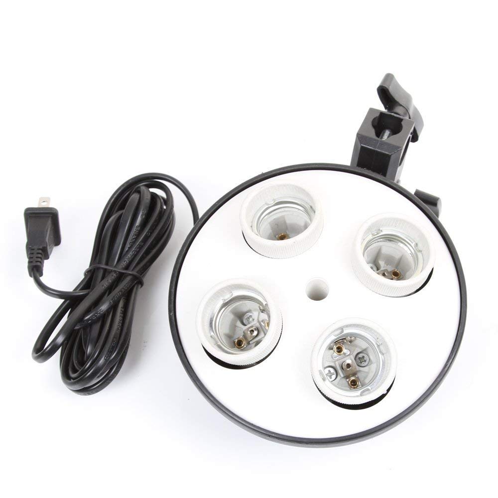 HIFFIN® Set Photography Equipment Kit 50cmx70cm Softbox with 4 in 1 E27 Photo Studio Bulb Holder Base Socket Lamp Bulb Holder Adapter for Photo Video Studio Softbox Video Light - Black