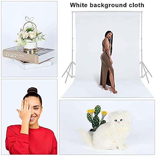HIFFIN® White Backdrop Photo Backgound - 6X9 FT Photography Backdrop for Photoshoot White Background Screen for Video Recording Picture Shooting