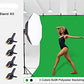 HIFFIN® Green Screen Backdrop 6x9 ft with Stand - 3 Packs 6x9FT Photography Backdrop (Black/Green/White Backdrop) with 1PC 6.5FT T-Shape Backdrop Stands, 4PCs Spring Clamps, 1PCs Carry Bag, 1PC